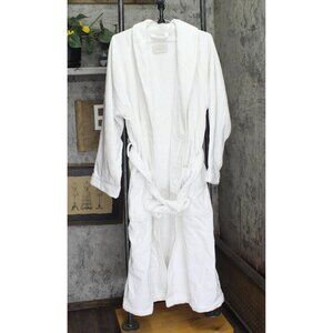 Frette Womens Shawl Collar Bathrobe Robe with Piping White M